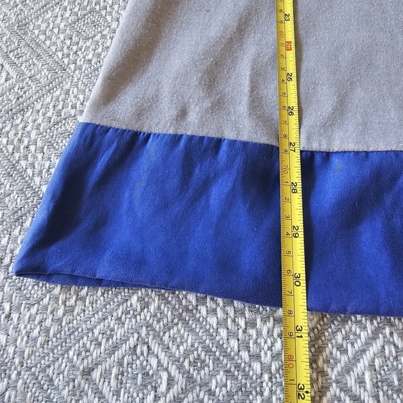 Express Flowery Silver Mini Dress w/ Blue Trim, Rhinestone Detailing and Stripes - Picture 12 of 16